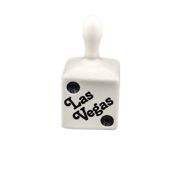 Vintage Small Las Vegas souvenir Ceramic dice bell - Picture 1 of 10